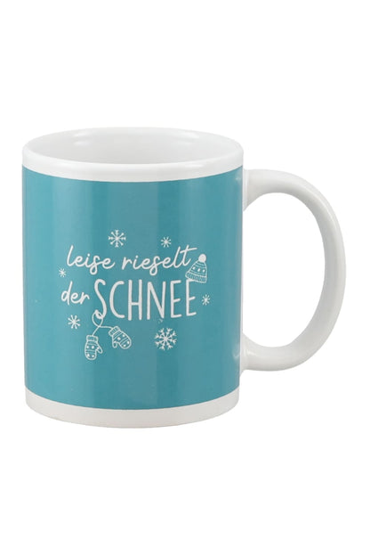Die Winter Spruch Tasse ist einfach perfekt fuer die Winterzeit & Weihnachtszeit. Die Tasse mit dem Spruch: Leise rieselt Schnee.