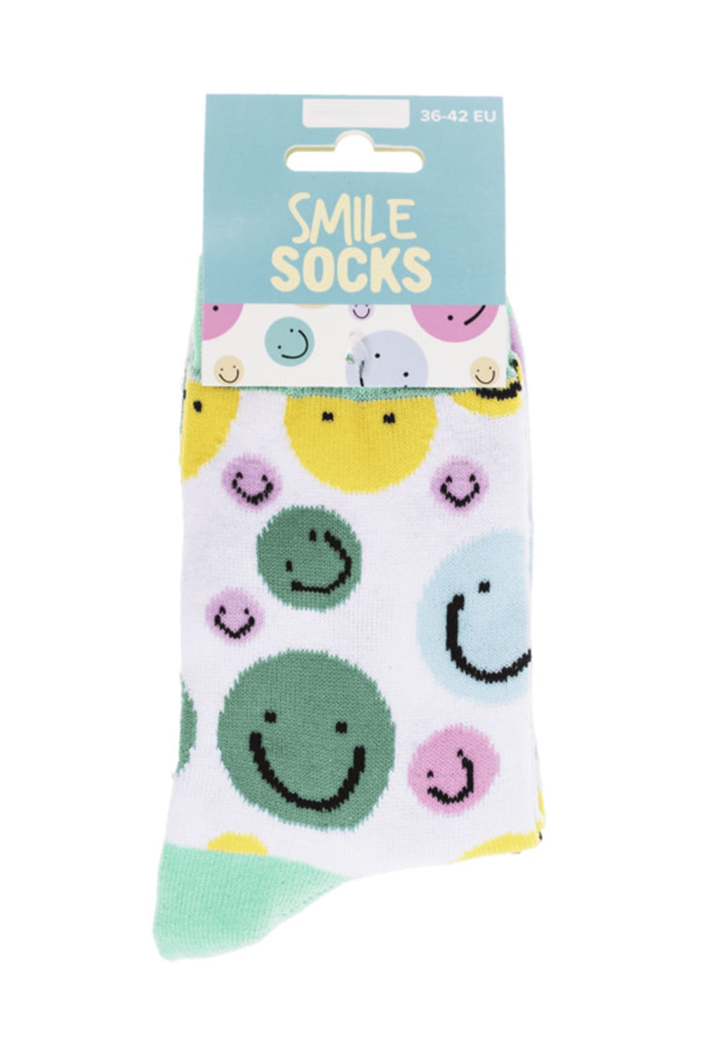 Witzige Spassocken mit Smile Motiv! Diese lustigen Socken sind ein grossartiges Geschenk! Die Motivsocken sind in der Einheitsgroesse (36/42) erhaeltlich. 