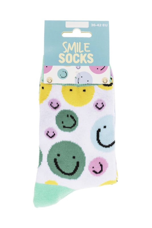 Witzige Spassocken mit Smile Motiv! Diese lustigen Socken sind ein grossartiges Geschenk! Die Motivsocken sind in der Einheitsgroesse (36/42) erhaeltlich. 