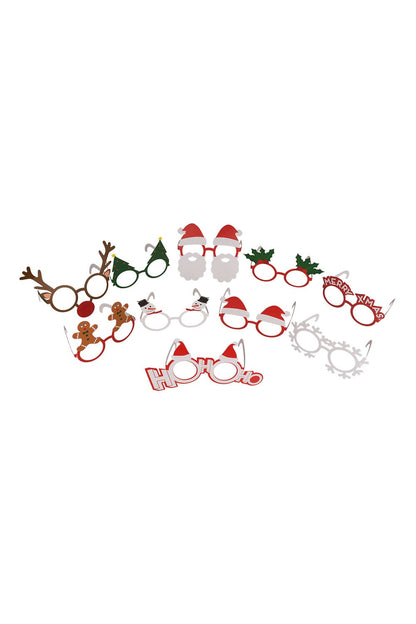 Tolle Winter Spassbrillen. Die Weihnachtsbrillen sind im Set (10 Stk) verpackt in einer Schachtel. Damit es schoen bunt und kreativ wird, sind die Brillen in diversen Designs wie zum Beispiel: Weihnachtsmann, Schneemann, Weihnachtsbaum, Rentiere und Schneeflocke. Merry Xmas