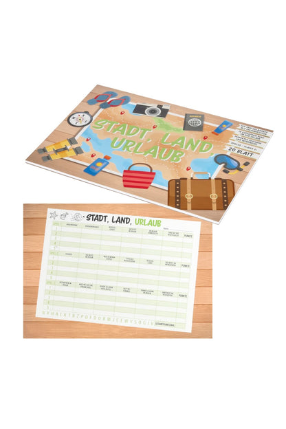 Der Klassiker neu aufgelegt: Aus Stadt, Land, Fluss wird Stadt, Land, Urlaub! Witziges Spiel fuer die Ferienzeit. Der Spielblock fuer gemeinsamen Spielspass!