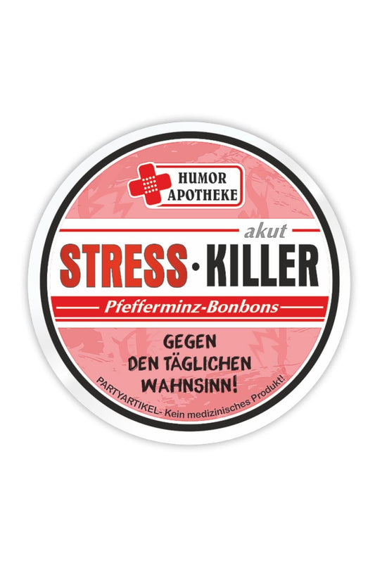 Die leckeren Stresskiller akut Pfefferminz Bonbons sind in einer Dose mit dem Spruch: Stress Killer akut. Gegen den taeglichen Wahnsinn. Ein witziges und leckeres Geschenk fuer alle die gerne naschen. Da die Pfefferminz Bonbons in der Spruchdose sind, koennen Sie ueberall nach Lust und Laune genascht werden. 