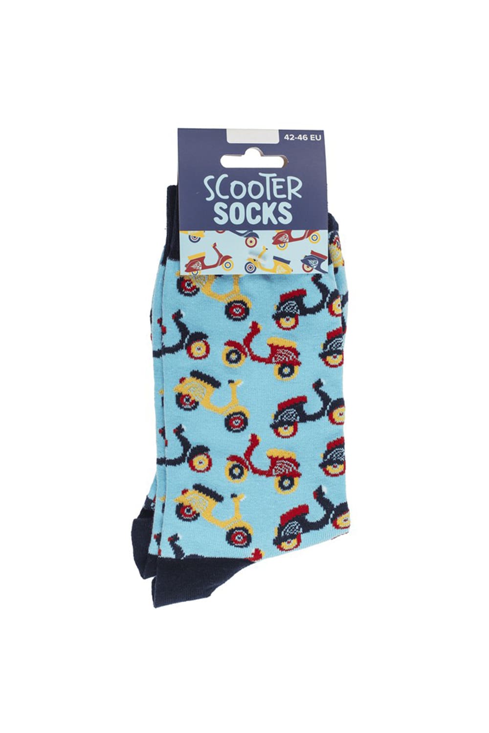 Witzige Socken mit Vespa Motiv! Diese lustigen Motivsocken sind ein grossartiges Geschenk fuer Vespafans! In der Einheitsgroesse (42/46) erhaeltlich. 