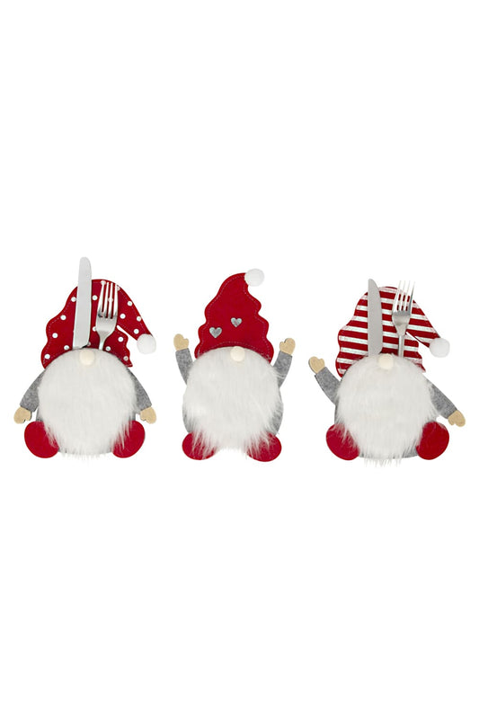 Die Wichtel Einstecktaschen gibt es im Set (3 Stk.) und ist ideal fuer Besteck. Ein ideales Wichtelgeschenk aus Filz fuer die Adventszeit.