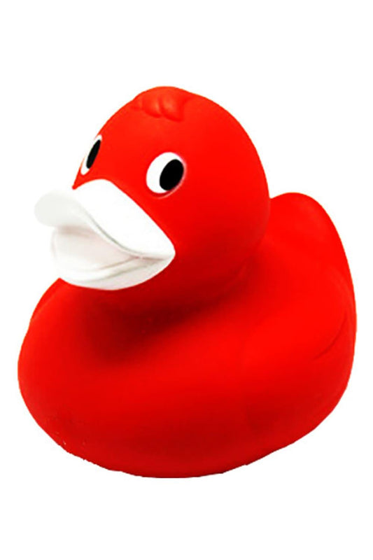 Diese XL Badeente ist in der Farbe rot und misst 21 cm. Badeenten sind sehr beliebt, weil sie witzig, suess, lustig, praktisch und amuesant sind. Die Bade-Ente ist ein treuer Begleiter fuer den Badespass und sie macht sich auch richtig gut als Dekoration im Badezimmer. Ein witziges Bade-Enten Geschenk zu jedem Anlass.