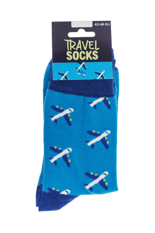 Witzige Spassocken mit Flugzeug Motiv! Diese Reise Socken sind ein grossartiges Geschenk! Die Motivsocken sind in der Einheitsgroesse (42/46) erhaeltlich. 
