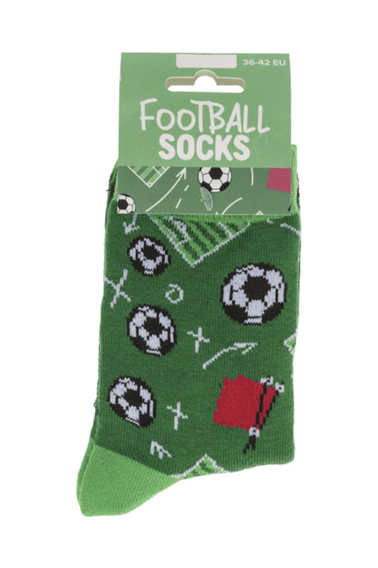 Witzige Spassocken mit Fussball Motiv! Diese lustigen Socken sind ein grossartiges Geschenk! Die Motivsocken sind in der Einheitsgroesse (36/42) erhaeltlich. 