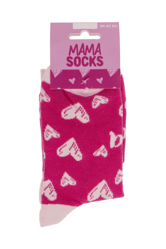 Witzige Spassocken mit Herzen Motiv! Diese lustigen Socken sind ein ideales Geschenk fuer die Mama! Die Motivsocken sind in der Einheitsgroesse (36/42). 