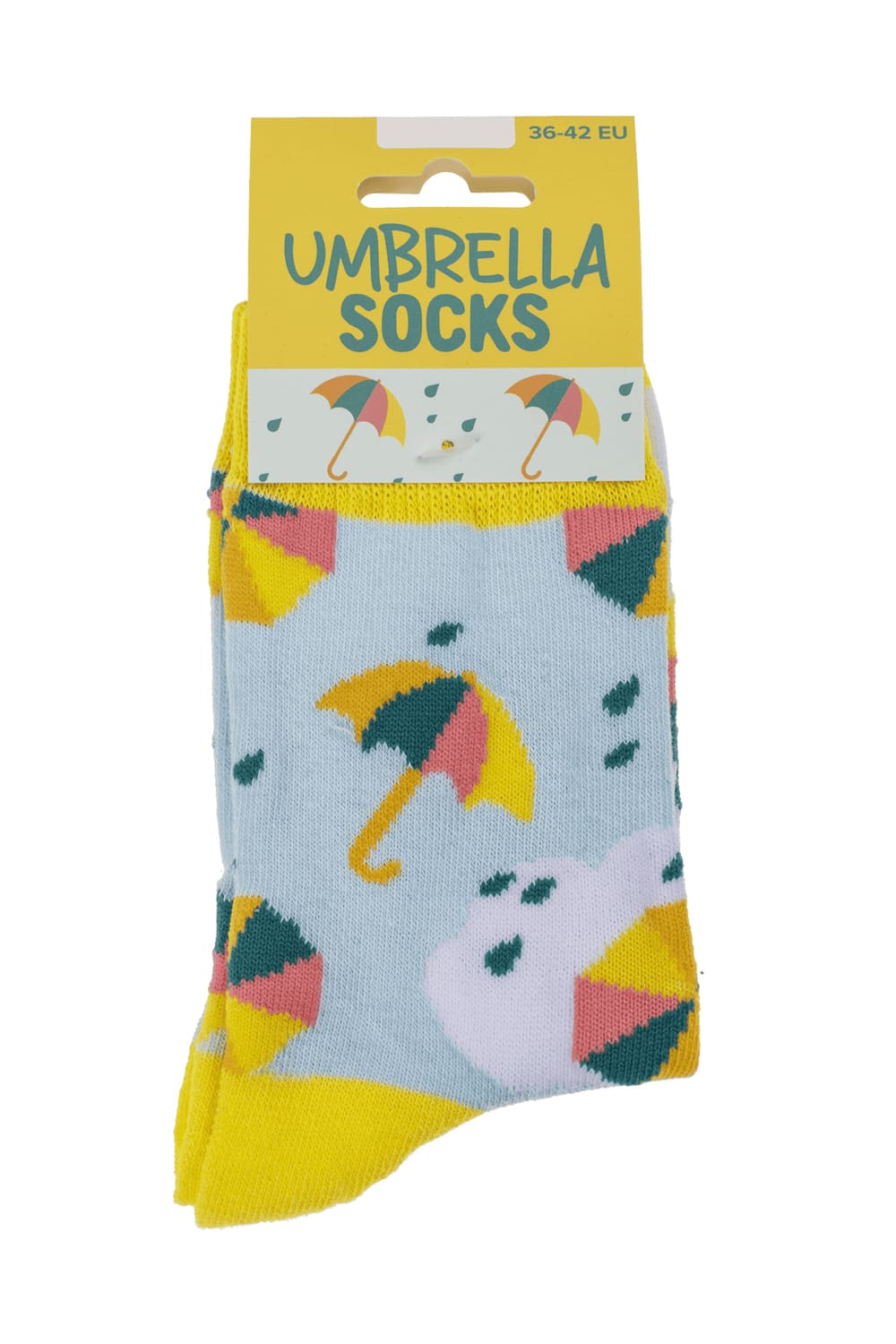 Spassocken mit Regenschirm Motiv! Diese lustigen Umbrella Socken sind ein ideales Geschenk! Die Motivsocken sind in der Einheitsgroesse (36/42) erhaeltlich.
