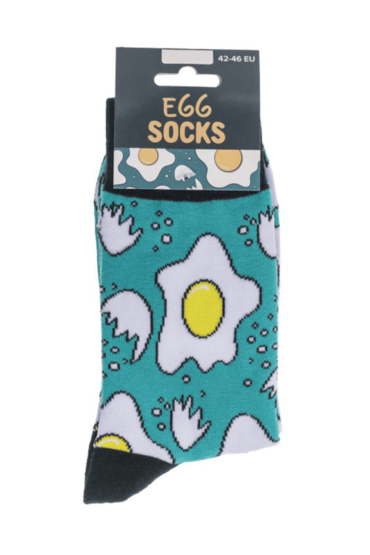 Witzige Spassocken mit Spiegelei Motiv! Diese lustigen Socken sind ein grossartiges Geschenk! Die Motivsocken sind in der Einheitsgroesse (42/46) erhaeltlich. 