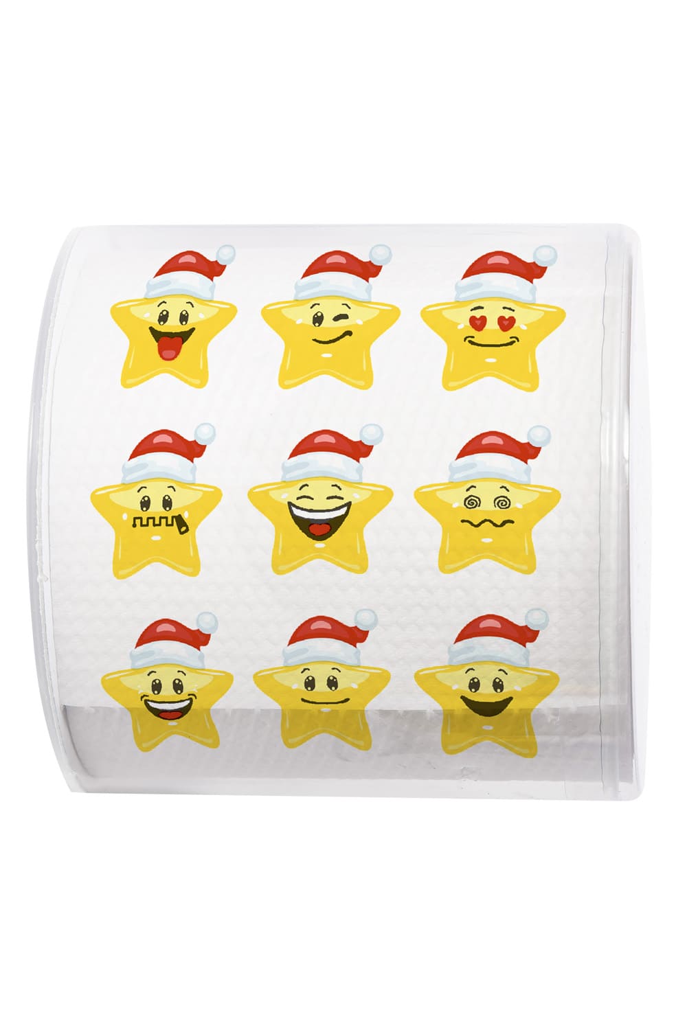 Dieses Stern Smile WC-Papier sorgt bestimmt fuer die beste Unterhaltung auf dem Klo. Ein absoluter Spassfaktor fuer das Bad. Einfach ein lustiges Geschenk waehrend der Adventszeit, zu Weihnachten oder auch fuer eine kreative und lustige Dekoration an einem Weihnachtsfest. Das Klopapier ist verpackt in einer Klarsicht-Box. 