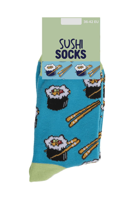 Witzige Spassocken mit Sushi Motiv! Diese lustigen Socken sind ein grossartiges Geschenk! Die Motivsocken sind in der Einheitsgroesse (36/42) erhaeltlich. 