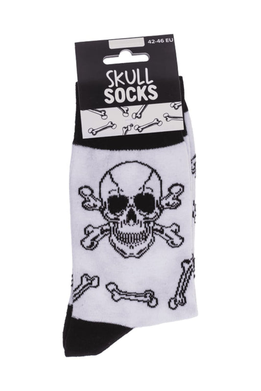 Witzige Spassocken mit Totenkopf Motiv! Diese lustigen Socken sind ein grossartiges Geschenk! Die Motivsocken sind in der Einheitsgroesse (42/46) erhaeltlich. 