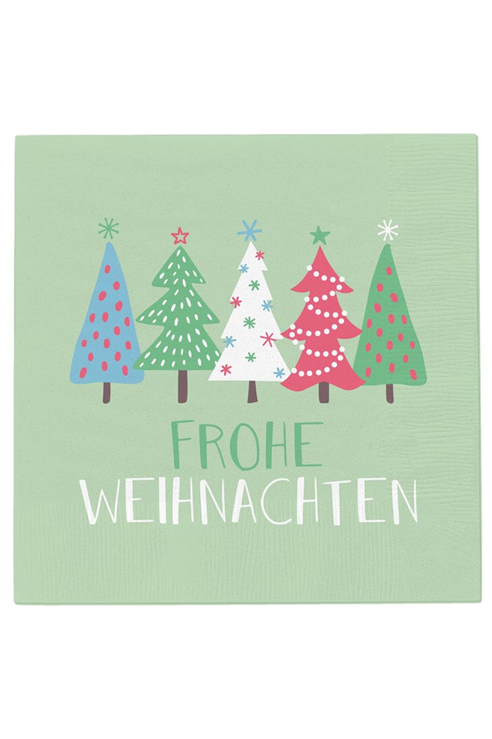 Die Servietten mit der Aufschrift: Frohe Weihnachten. Diese Weihnachtsservietten sind biologisch abbaubar und umweltfreundlich.