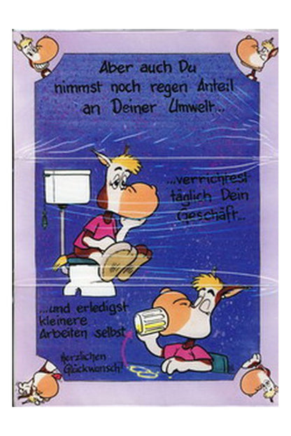 30. Geburtstag Glueckwunschkarte A3 mit Sprüchen und einem Esel der auf dem Klo sitzt. Tolle Geburtstagskarte. Herzlichen Glückwunsch zum 30. Geburtstag