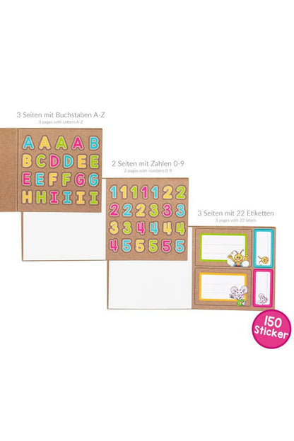 ABC Champions Stickerbuch für die Schule mit Zahlen und Buchstaben. Leicht lernen mit dem Stickerspass fuer Kinder. Perfekt fuer die Schule.