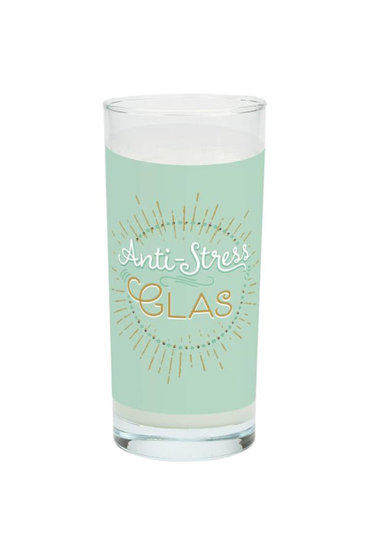 Dieses Trinkglas sorgt garantiert fuer Relax-Stimmung. Das Glas ist mit folgender Aufschrift: Anti-Stress Glas. Ob als Mitbringsel zum Geburtstag oder als kleine Aufmerksamkeit zwischendurch, das Trinkglas ist definitiv der absolute Hit. 