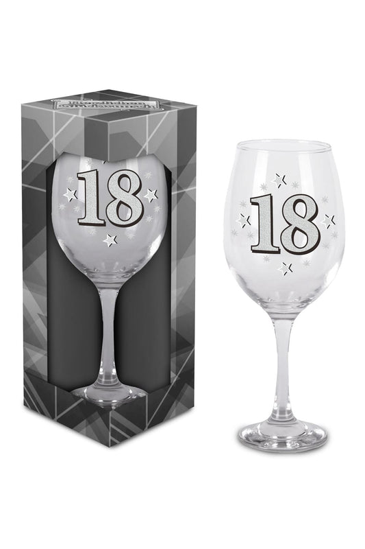 Dieses schoene Glas ist bedruckt mit der Zahl 18. Grosses Weinglas oder Cocktailglas zum 18. Geburtstag. Einzel verpackt in einem Geschenkkarton. Einfach ein kreatives Geschenk zum 18. Geburtstag oder zu einem Jubilaeum! 