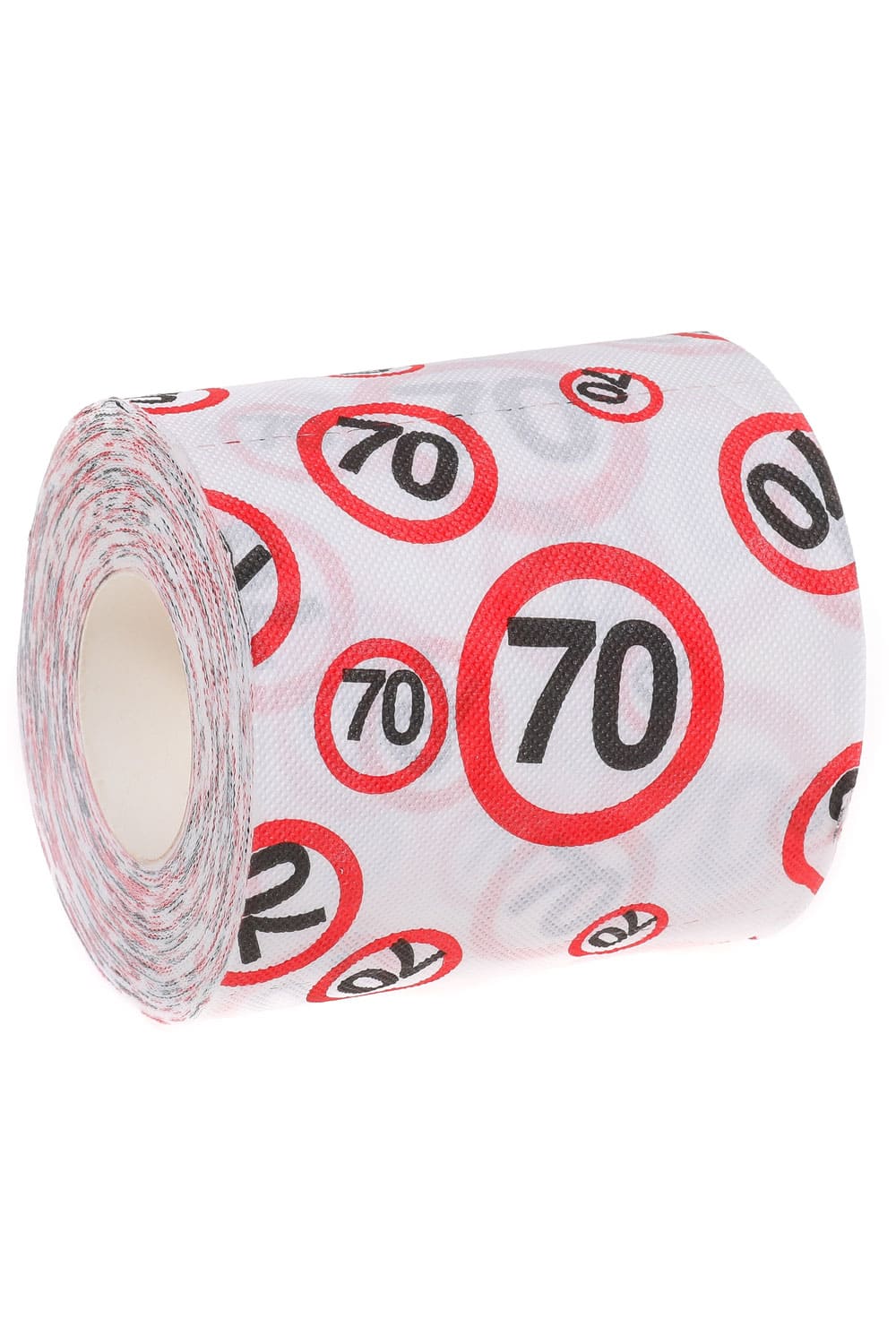 Dieses witzige WC-Papier mit der Zahl 70, sorgt bestimmt fuer die beste Unterhaltung auf dem Klo. Das Zahlen Klopapier ist einfach ein absoluter Spassfaktor fuer jedes Badezimmer. Ein lustiges Geschenk zum 70. Geburtstag. 