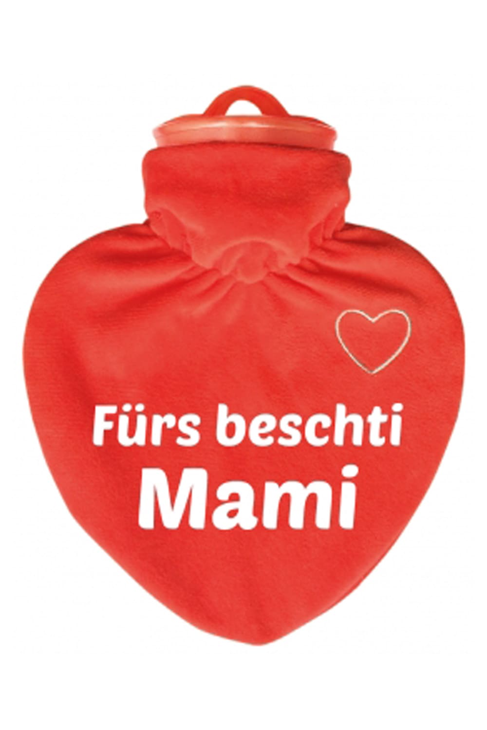 Mami Herz Bettflasche mit Veloursüberzug. Geschenk für das Mami, Mama zum Geburtstag, zum Muttertag. Herzgeschenk