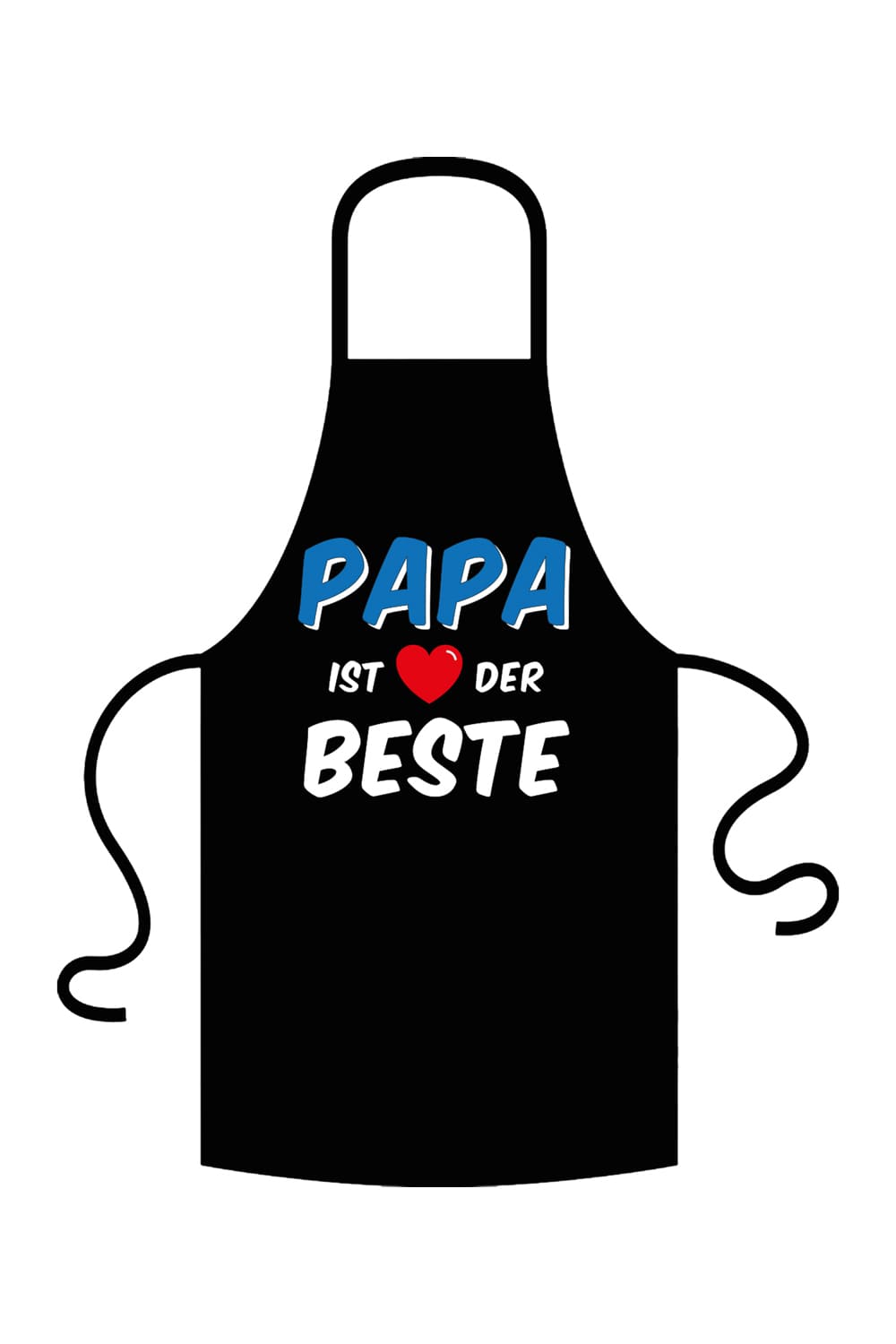 Papa Kochschuerze als Geschenk zum Vatertag. Schuerze mit Herz und dem Spruch: Papa ist der Beste. Ideales Vatertagsgeschenk