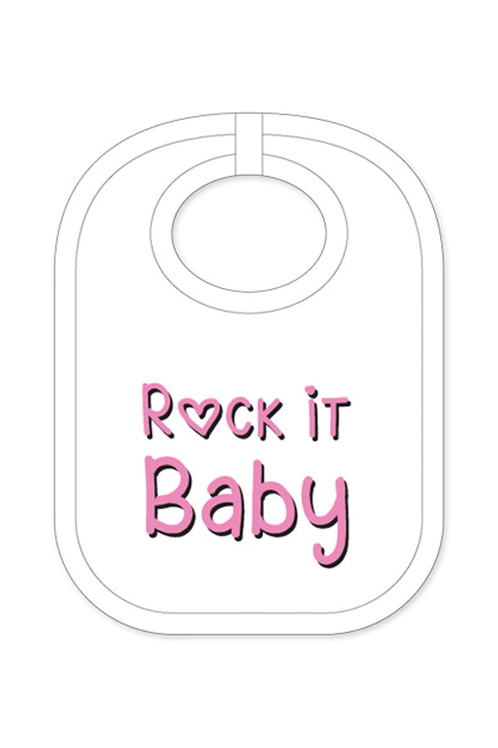 Der Babylatz mit dem Spruch: Rock it Baby, ist ein witziges Geschenk für ein Baby, für Neugeborene und für Kleinkinder. Ein ideales Geschenk oder Mitbringsel zur Geburt in der Schriftfarbe rosa.