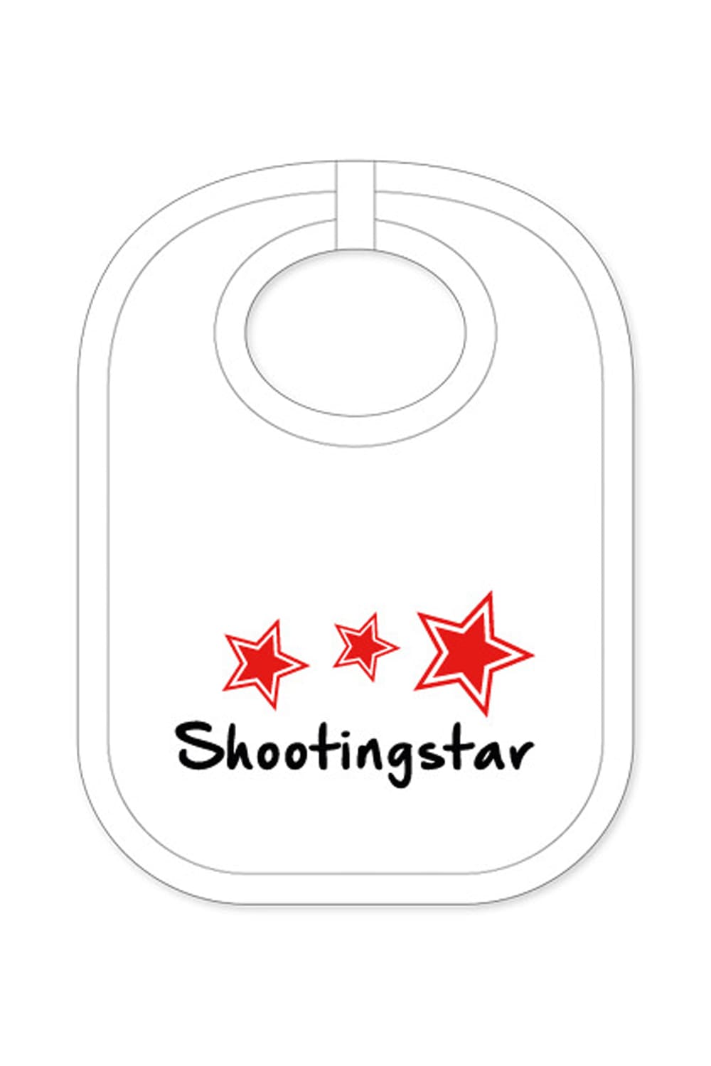 Baby Latz Geschenk mit der Aufschrift: Shootingstar und drei roten Sternen