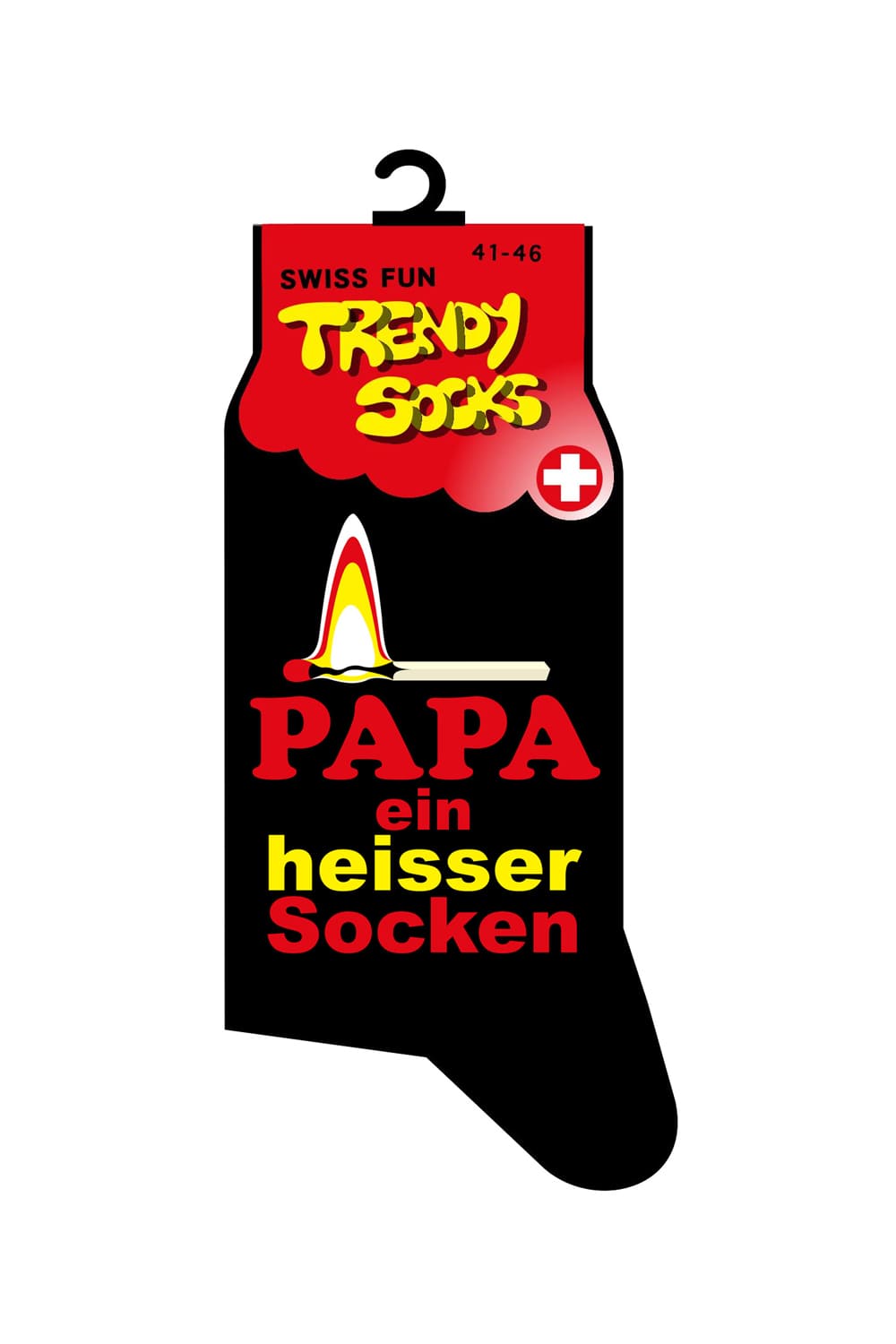 Spasssocken mit dem Spruch: Papa ein heisser Socken. Diese witzigen Socken sind einfach ein grossartiges Geschenk für alle, die Spass lieben und verstehen. Diese ultimativen Spruchsocken bieten ein originelles Geschenk für alle Papas.