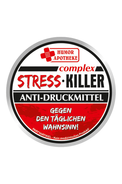 Die leckeren Stresskiller Pfefferminz Bonbons sind in einer Dose mit dem Spruch: Stress Killer. Gegen den taeglichen Wahnsinn. Ein witziges und leckeres Geschenk fuer alle die gerne naschen. Da die Pfefferminz Bonbons in der Spruchdose sind, koennen Sie ueberall nach Lust und Laune genascht werden. 