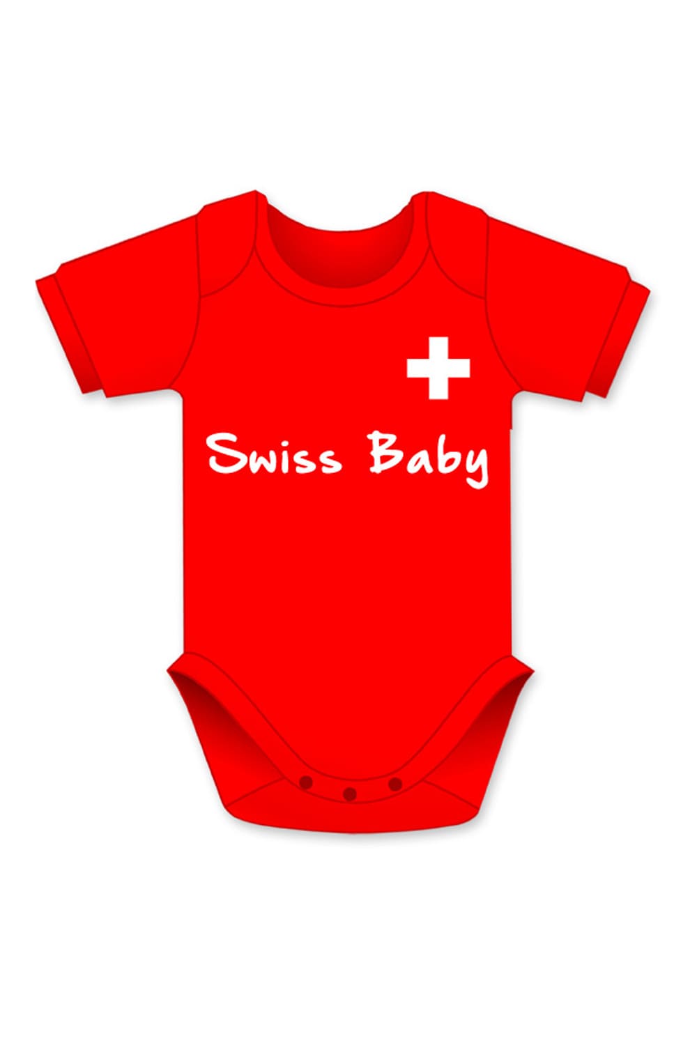 Swiss Baby der Baby Body in der farbe rot mit schweizer Flagge